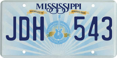 MS license plate JDH543