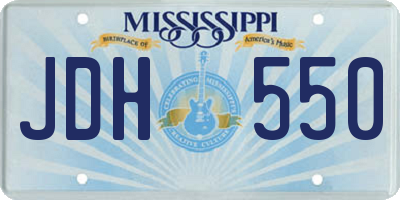 MS license plate JDH550