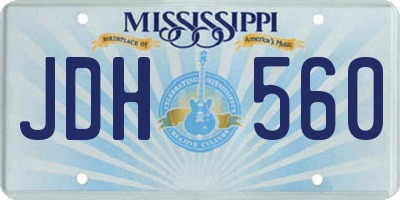 MS license plate JDH560