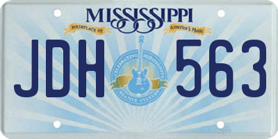 MS license plate JDH563