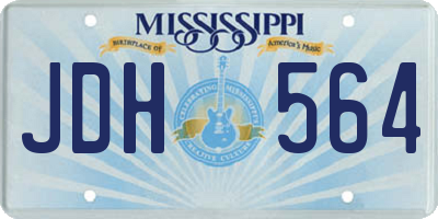 MS license plate JDH564