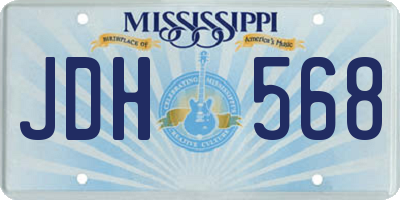 MS license plate JDH568
