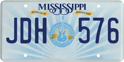 MS license plate JDH576