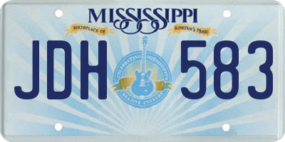 MS license plate JDH583
