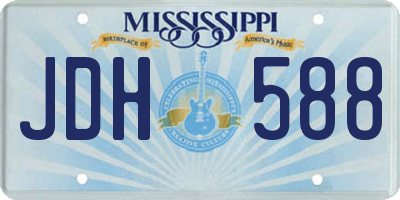 MS license plate JDH588