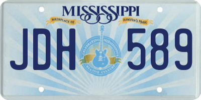 MS license plate JDH589