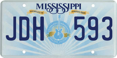 MS license plate JDH593