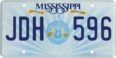 MS license plate JDH596