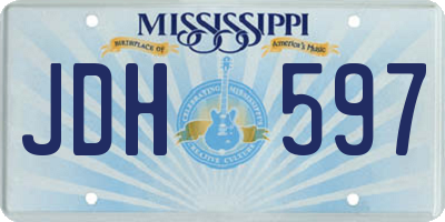 MS license plate JDH597