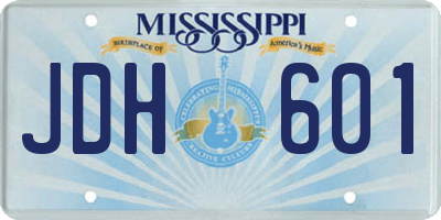 MS license plate JDH601