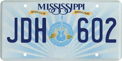 MS license plate JDH602