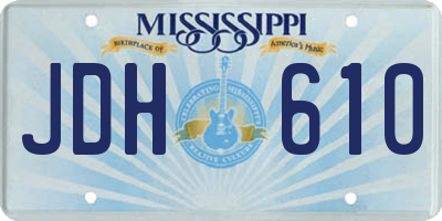MS license plate JDH610