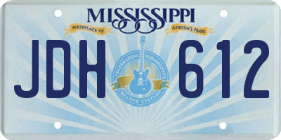 MS license plate JDH612