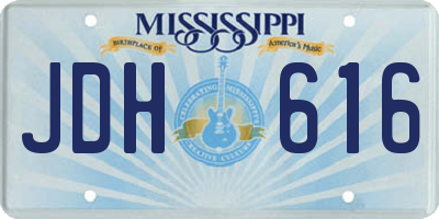 MS license plate JDH616