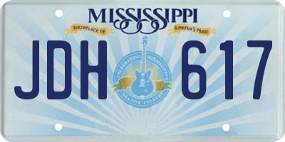 MS license plate JDH617