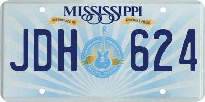 MS license plate JDH624