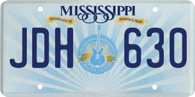 MS license plate JDH630