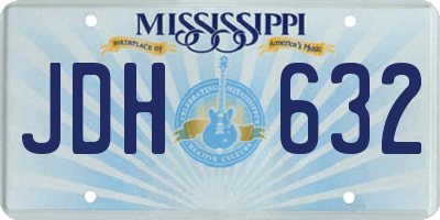 MS license plate JDH632