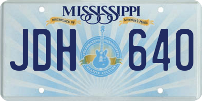 MS license plate JDH640
