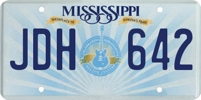 MS license plate JDH642
