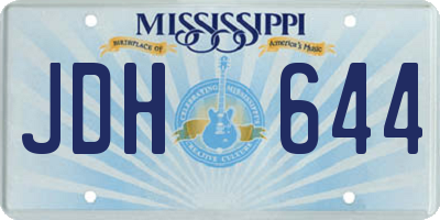 MS license plate JDH644