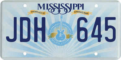 MS license plate JDH645