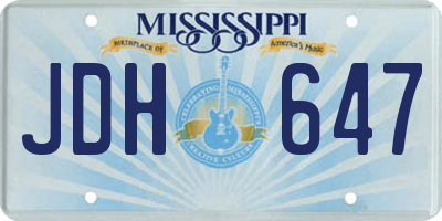 MS license plate JDH647