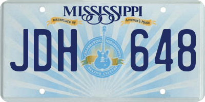 MS license plate JDH648