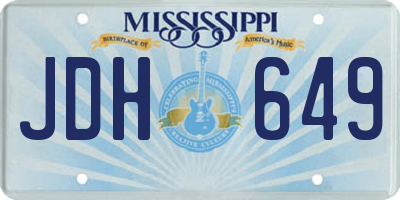 MS license plate JDH649