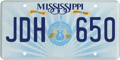 MS license plate JDH650