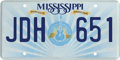 MS license plate JDH651