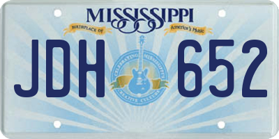 MS license plate JDH652
