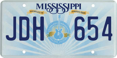 MS license plate JDH654