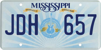 MS license plate JDH657