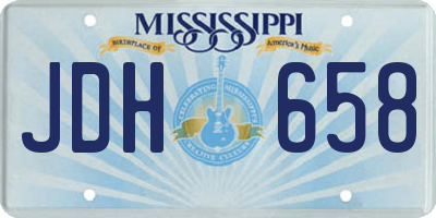 MS license plate JDH658