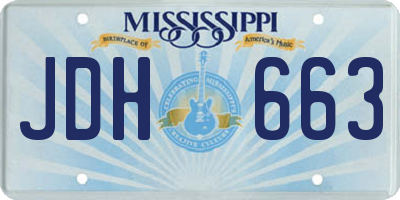 MS license plate JDH663