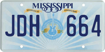 MS license plate JDH664