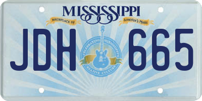 MS license plate JDH665