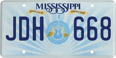 MS license plate JDH668