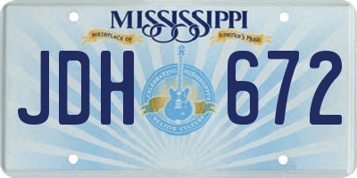 MS license plate JDH672