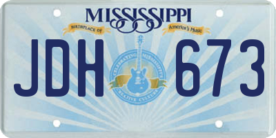 MS license plate JDH673