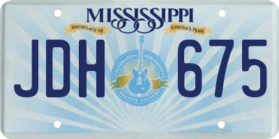 MS license plate JDH675