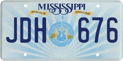 MS license plate JDH676