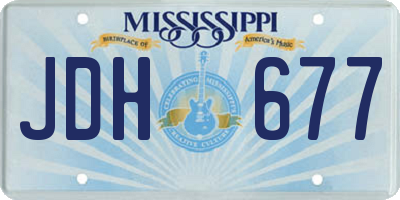 MS license plate JDH677
