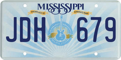 MS license plate JDH679