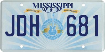 MS license plate JDH681