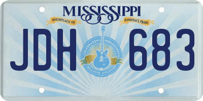 MS license plate JDH683