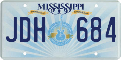 MS license plate JDH684