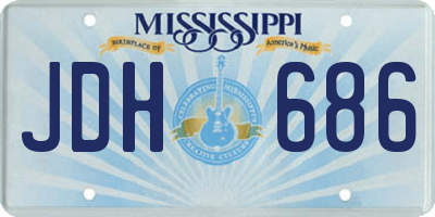 MS license plate JDH686