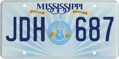 MS license plate JDH687